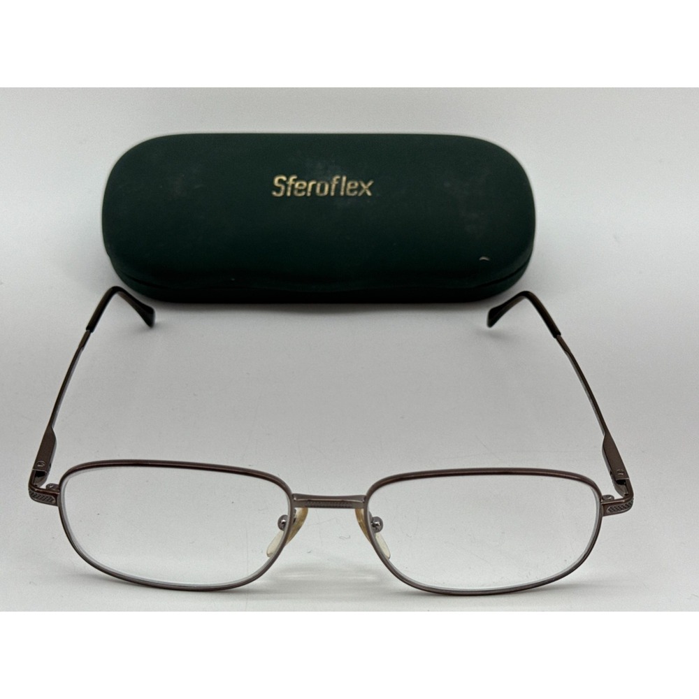 Sferoflex 2086 273 Brown Rectangular Eyeglass Frames 56-17 140 Flex Hinges +